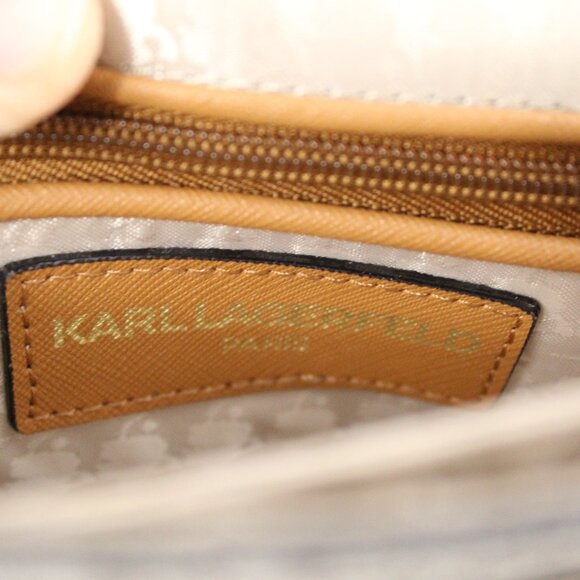 Karl Lagerfeld Paris Floral Embroidered Chain Link Crossbody Shoulder Bag - VGUC - Picture 12 of 14